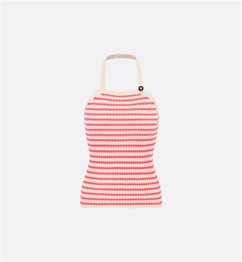 pink dior tank top|Dioriviera Backless Tank Top White and Candy Pink Cotton .